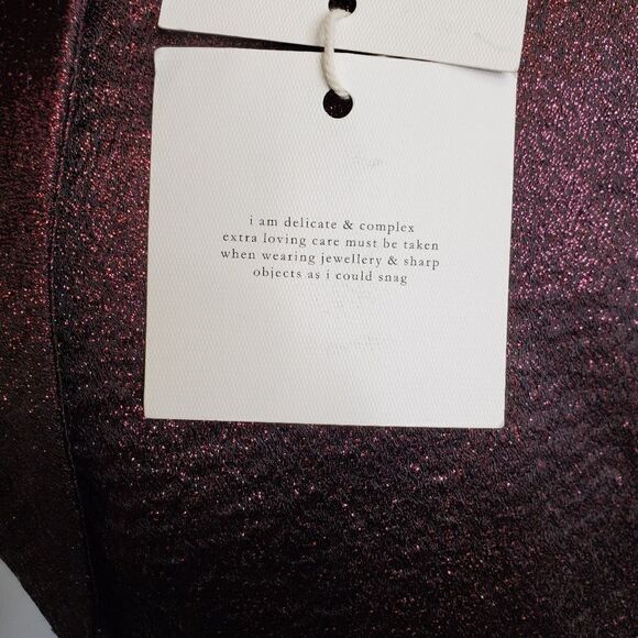 NEW SASS & BIDE dress a‎ fallen star shiny metallic pink mini XS/38 - Picture 8 of 10